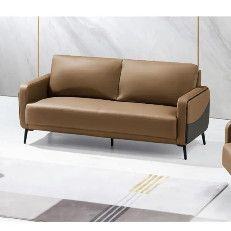 Office Furniture Commercial Modern Reception Sofa Office Couch Leather Office Sofa Set Furniture — image 3