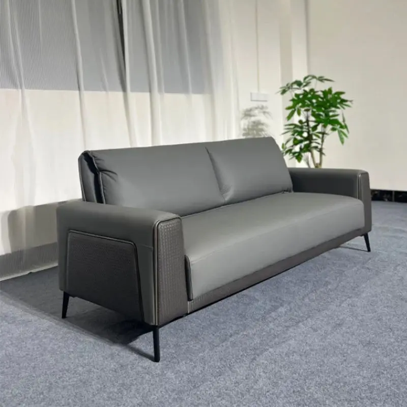 Office Furniture Commercial Modern Reception Sofa Office Couch Leather Office Sofa Set Furniture — image 3