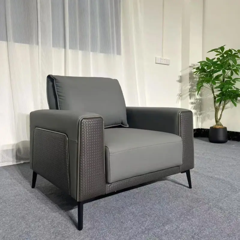 Office Furniture Commercial Modern Reception Sofa Office Couch Leather Office Sofa Set Furniture — image 4