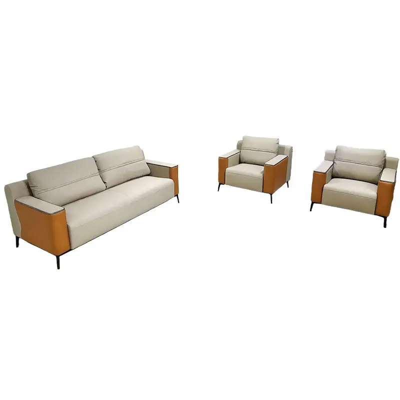Office Furniture Commercial Modern Reception Sofa Office Couch Leather Office Sofa Set Furniture — image 4