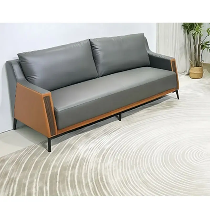 Office Furniture Commercial Modern Reception Sofa Office Couch Leather Office Sofa Set Furniture — image 5