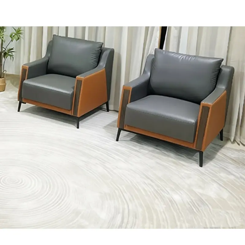 Office Furniture Commercial Modern Reception Sofa Office Couch Leather Office Sofa Set Furniture — image 6