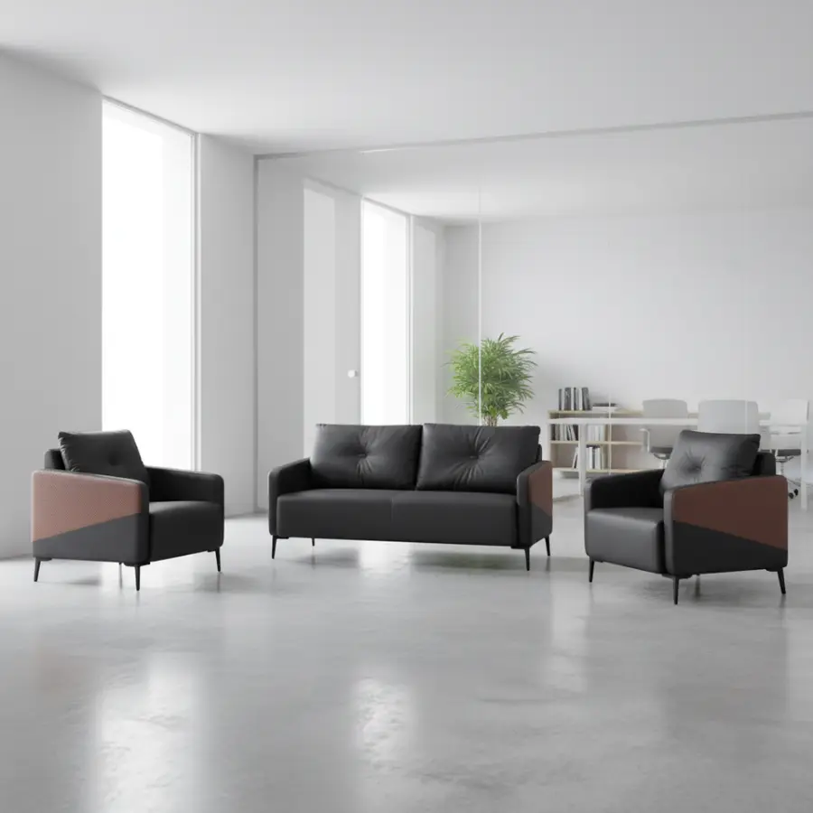 Office Furniture Commercial Modern Reception Sofa Office Couch Leather Office Sofa Set Furniture — view 1