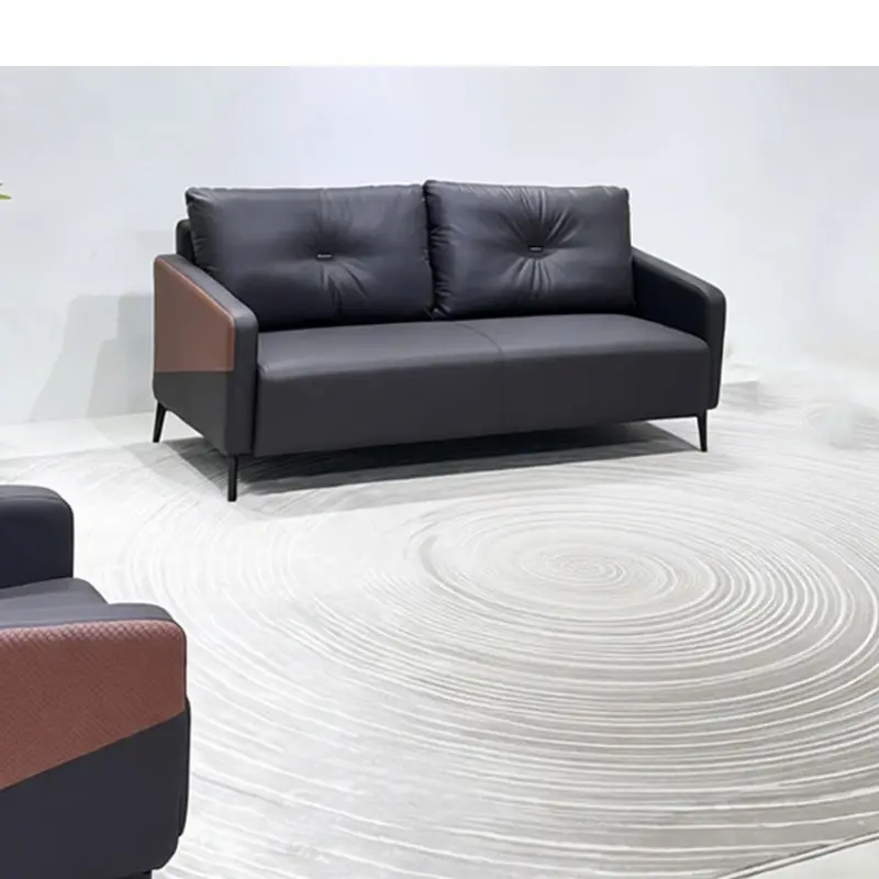 Office Furniture Commercial Modern Reception Sofa Office Couch Leather Office Sofa Set Furniture — image 5