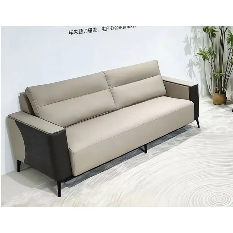 Office Furniture Commercial Modern Reception Sofa Office Couch Leather Office Sofa Set Furniture — image 6