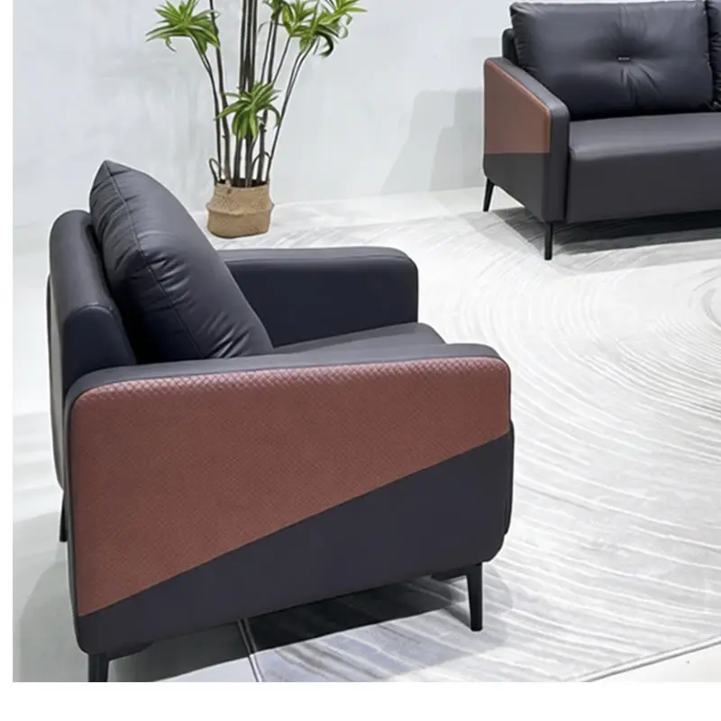 Office Furniture Commercial Modern Reception Sofa Office Couch Leather Office Sofa Set Furniture — image 6