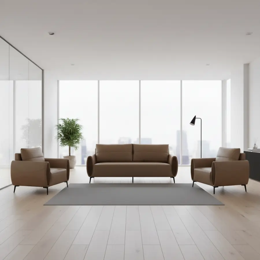 Office Furniture Commercial Modern Modular Extendable Reception Sofa Leather Office Sofa Set for Outdoor Use — image 2