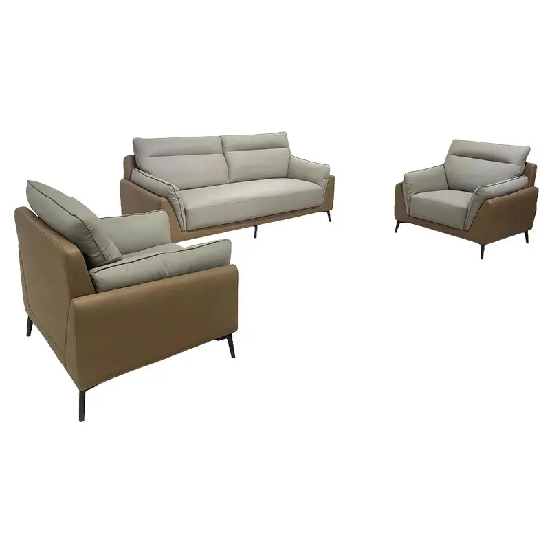 Office Furniture Commercial Modern Reception Sofa Office Couch Leather Office Sofa Set Furniture — image 3