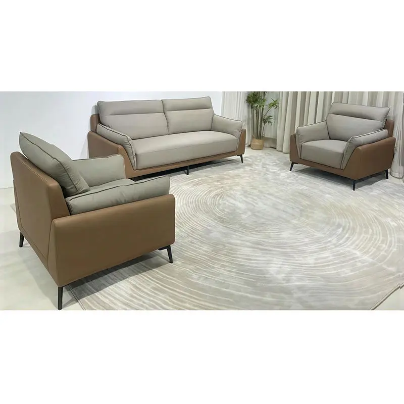 Office Furniture Commercial Modern Reception Sofa Office Couch Leather Office Sofa Set Furniture — image 4
