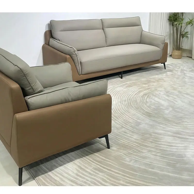 Office Furniture Commercial Modern Reception Sofa Office Couch Leather Office Sofa Set Furniture — image 5