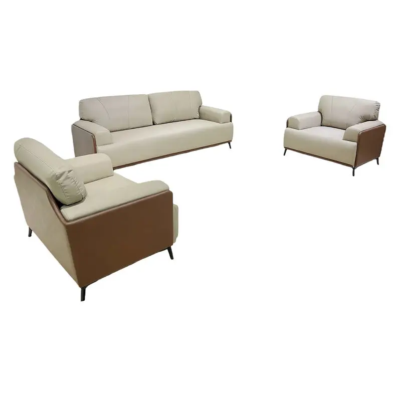 Office Furniture Commercial Modern Reception Sofa Office Couch Leather Office Sofa Set Furniture — image 3