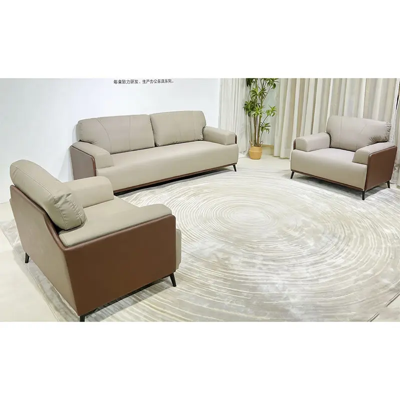 Office Furniture Commercial Modern Reception Sofa Office Couch Leather Office Sofa Set Furniture — image 4