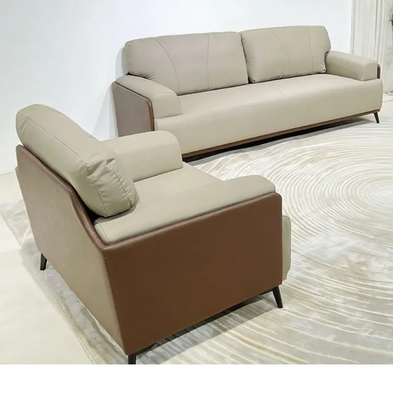 Office Furniture Commercial Modern Reception Sofa Office Couch Leather Office Sofa Set Furniture — image 5