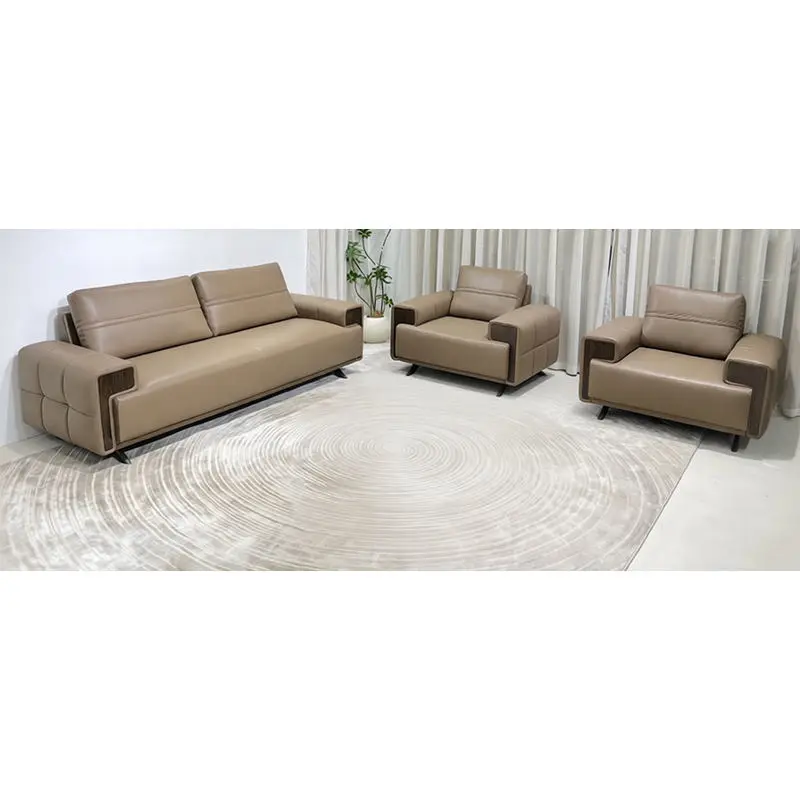 Office Furniture Commercial Modern Reception Sofa Office Couch Leather Office Sofa Set Furniture — image 4