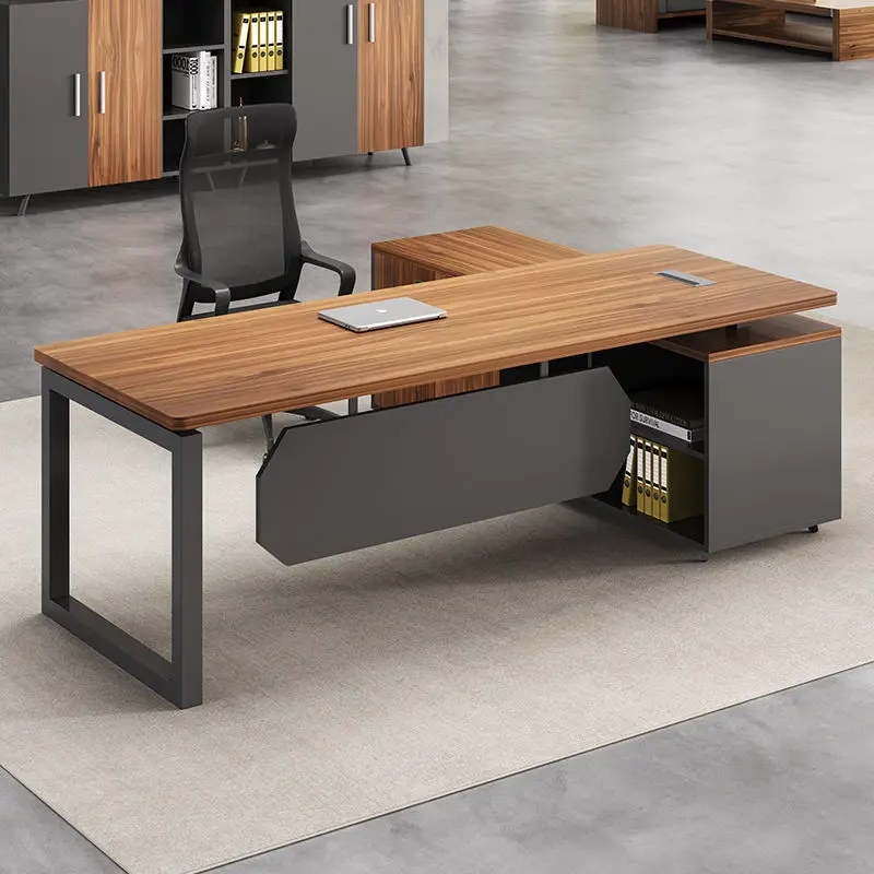 Modern Rectangle Executive Office Desk for Boss CEO-Luxury Wooden Desk with Customizable Design — view 1