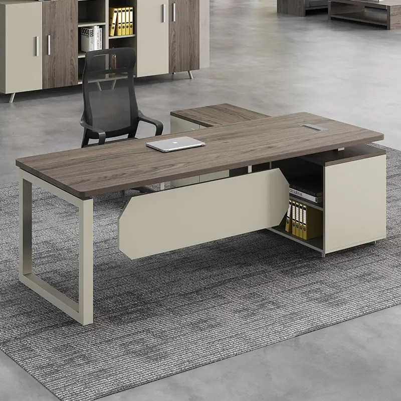 Modern Rectangle Executive Office Desk for Boss CEO-Luxury Wooden Desk with Customizable Design — image 3