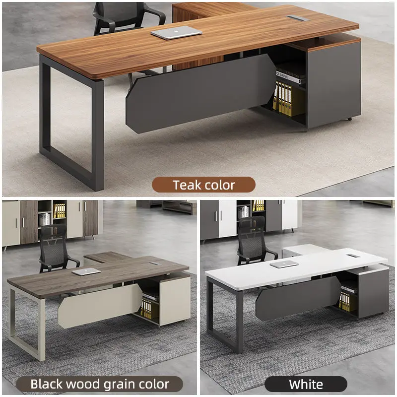 Modern Rectangle Executive Office Desk for Boss CEO-Luxury Wooden Desk with Customizable Design — image 4