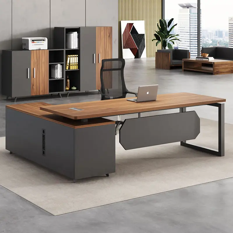 Modern Rectangle Executive Office Desk for Boss CEO-Luxury Wooden Desk with Customizable Design — image 6