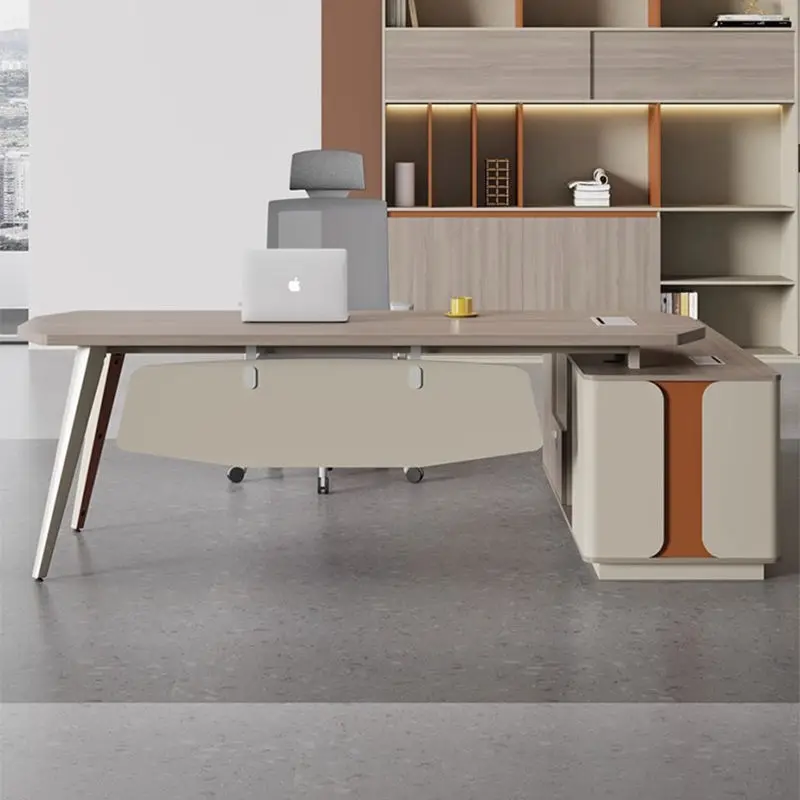 Modern Rectangle Executive CEO Luxury Office Desk-Customizable Design Durable Wooden Material — image 3