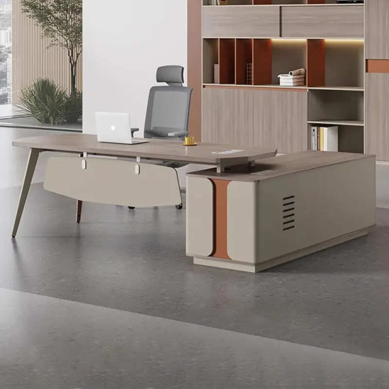 Modern Rectangle Executive CEO Luxury Office Desk-Customizable Design Durable Wooden Material — image 4