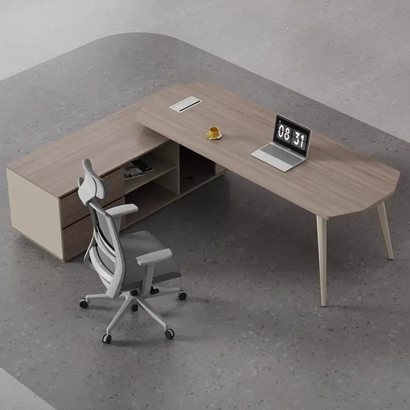 Modern Rectangle Executive CEO Luxury Office Desk-Customizable Design Durable Wooden Material — image 5