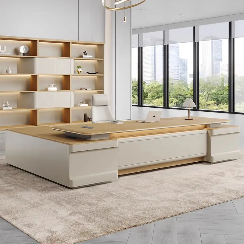 Modern Rectangle Executive CEO Luxury Office Desk-Wooden Material Eco-Friendly & Durable — view 1