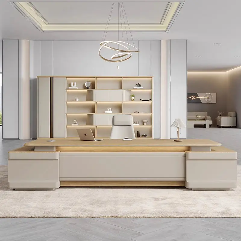 Modern Rectangle Executive CEO Luxury Office Desk-Wooden Material Eco-Friendly & Durable — image 3
