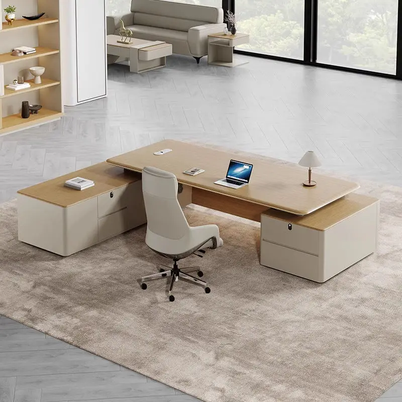 Modern Rectangle Executive CEO Luxury Office Desk-Wooden Material Eco-Friendly & Durable — image 4