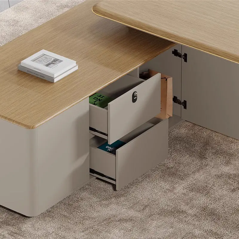 Modern Rectangle Executive CEO Luxury Office Desk-Wooden Material Eco-Friendly & Durable — image 5