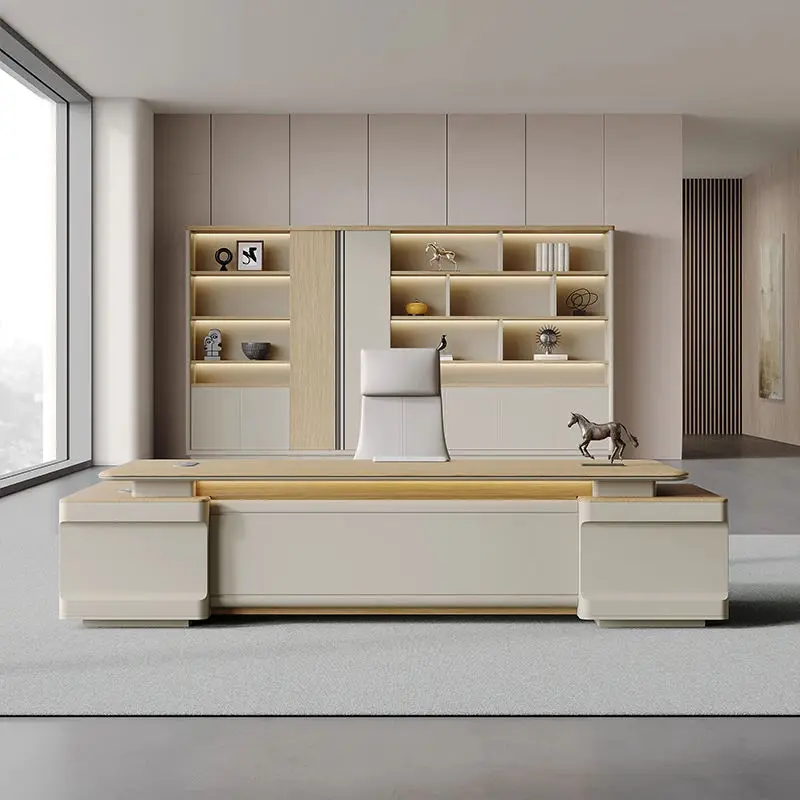 Modern Rectangle Executive CEO Luxury Office Desk-Wooden Material Eco-Friendly & Durable — image 6