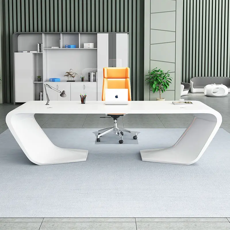 Modern Rectangle Wooden Executive CEO Boss Desk-Luxury Office Furniture Durable & Eco-Friendly — image 3