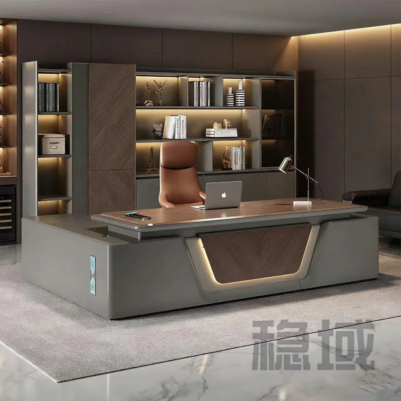 Modern Rectangle Wooden Executive Boss CEO Office Desk-Durable Luxury Desk — image 4