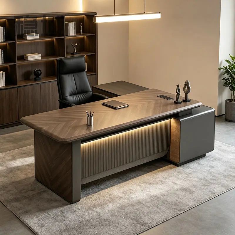 Modern Rectangle Executive Boss CEO Luxury Office Desk-Customizable Design Durable & Eco-Friendly — image 2