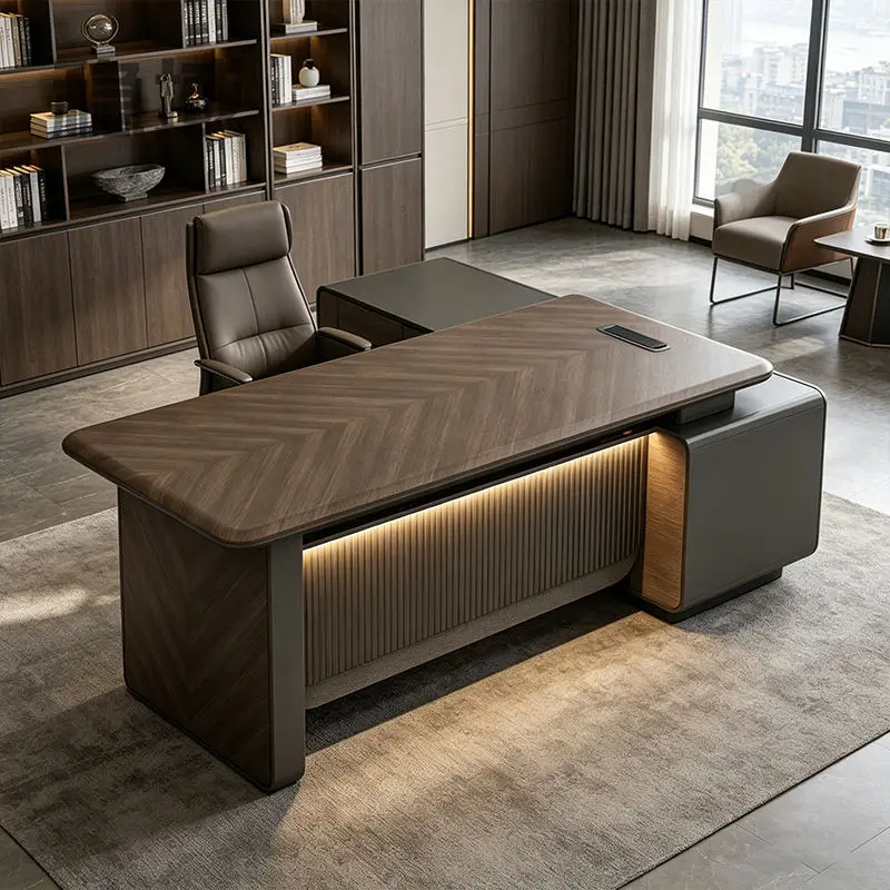 Modern Rectangle Executive Boss CEO Luxury Office Desk-Customizable Design Durable & Eco-Friendly — image 3