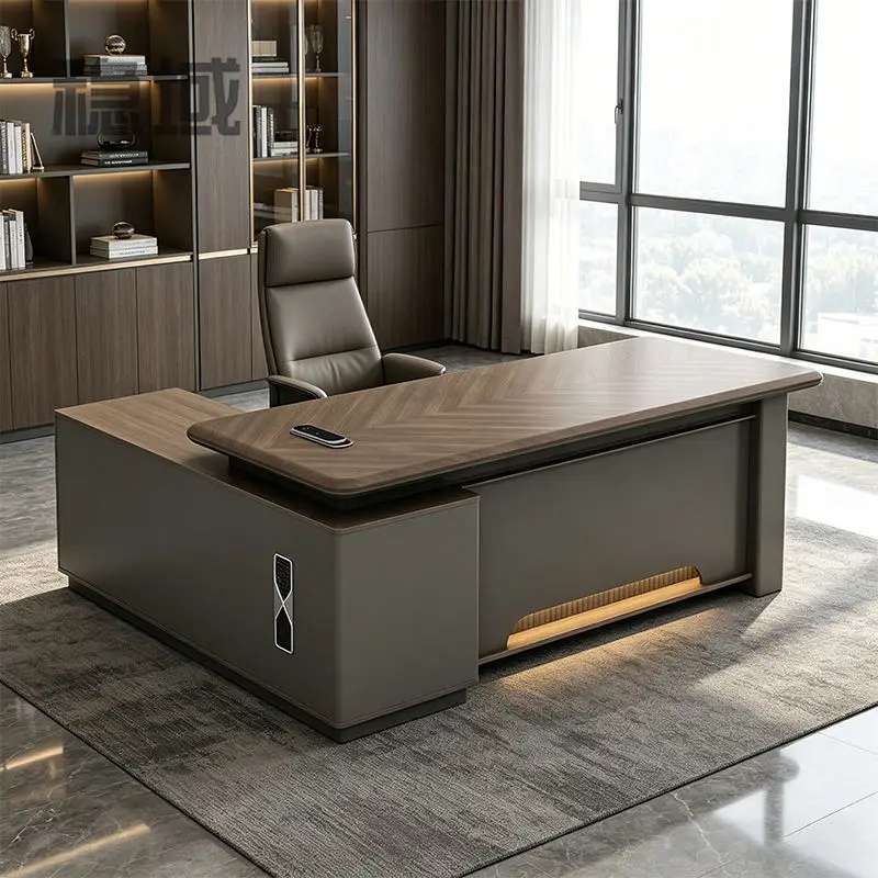 Boss CEO Executive Modern Rectangle Luxury Office Desk with Customizable Colors and Eco-Friendly Design — view 1