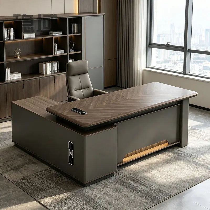 Boss CEO Executive Modern Rectangle Luxury Office Desk with Customizable Colors and Eco-Friendly Design — image 2