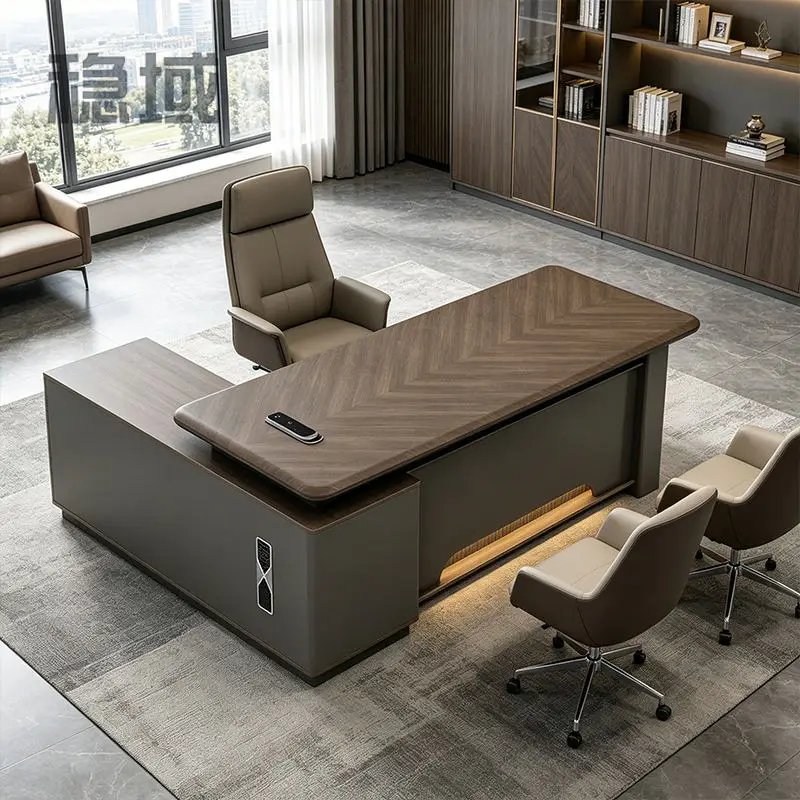 Boss CEO Executive Modern Rectangle Luxury Office Desk with Customizable Colors and Eco-Friendly Design — image 3