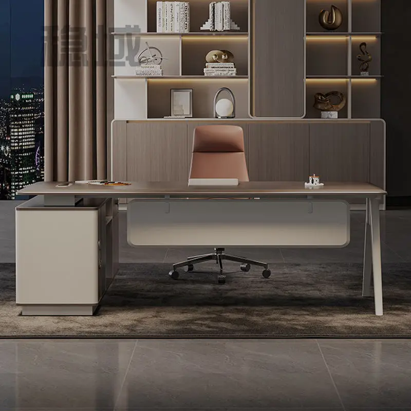 Modern Rectangle Executive CEO Boss Desk-Luxury Office Desk with Customizable Colors & Sizes — image 2