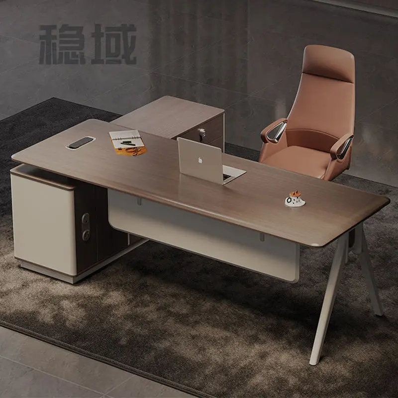 Modern Rectangle Executive CEO Boss Desk-Luxury Office Desk with Customizable Colors & Sizes — image 3