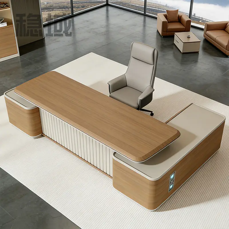 Modern Luxury Wooden Modular Executive Office Desk for CEO and Boss-Durable Eco-Friendly Computer Desk — image 3