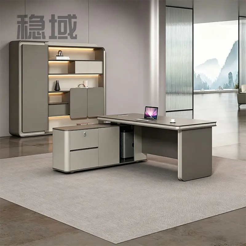 Executive Boss CEO Luxury Modern Wooden Office Desk-Durable Eco-Friendly Modular Design — image 2