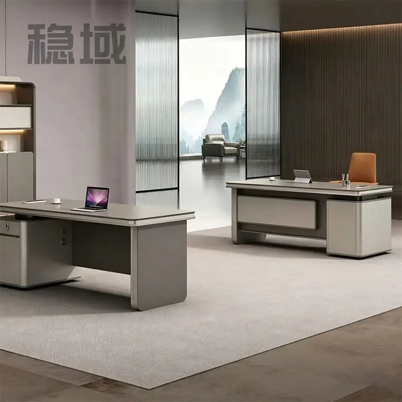 Executive Boss CEO Luxury Modern Wooden Office Desk-Durable Eco-Friendly Modular Design — image 3