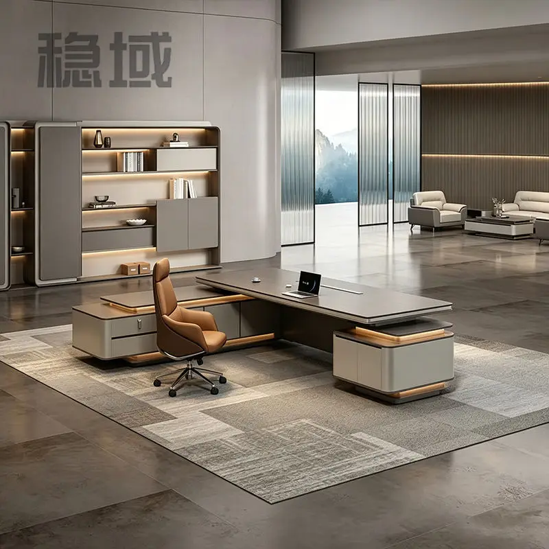 Modern Wooden Boss CEO Executive Office Desk-Luxury Computer Desk — image 3