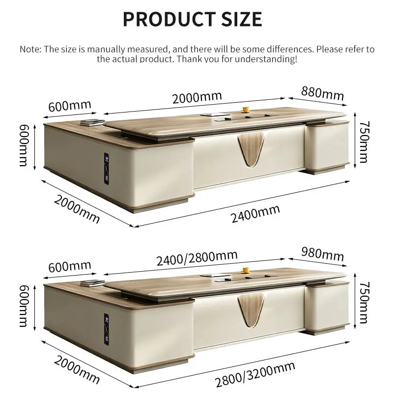 Luxury L Shape Durable Boss Desk Modular Office Desk Executive Office CEO Table for Office Building — image 5