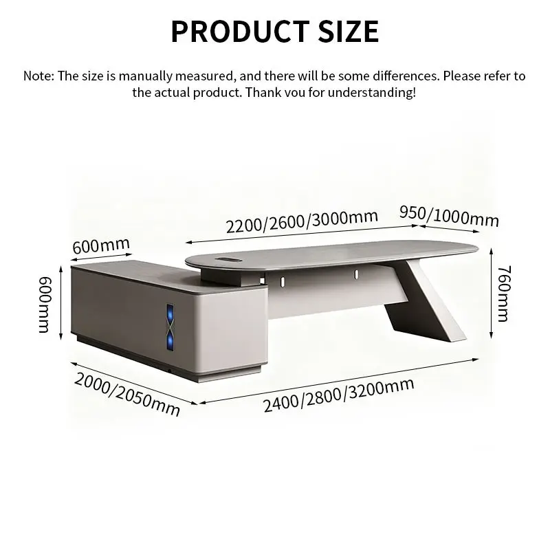 Contemporary Manager Desk Eco-friendly Wooden l Shape Executive Desk Modern Office Desk for Home Office — image 3