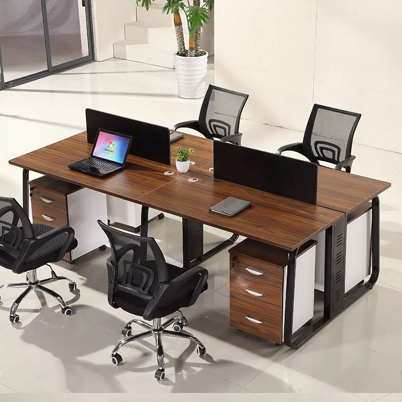 Office desk office staff desk simple modern screen station locker partition employee computer desk — view 1