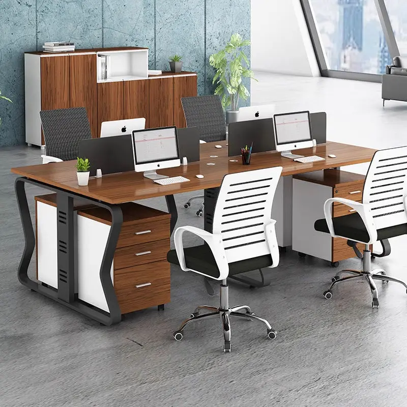 Office desk office staff desk simple modern screen station locker partition employee computer desk — view 1