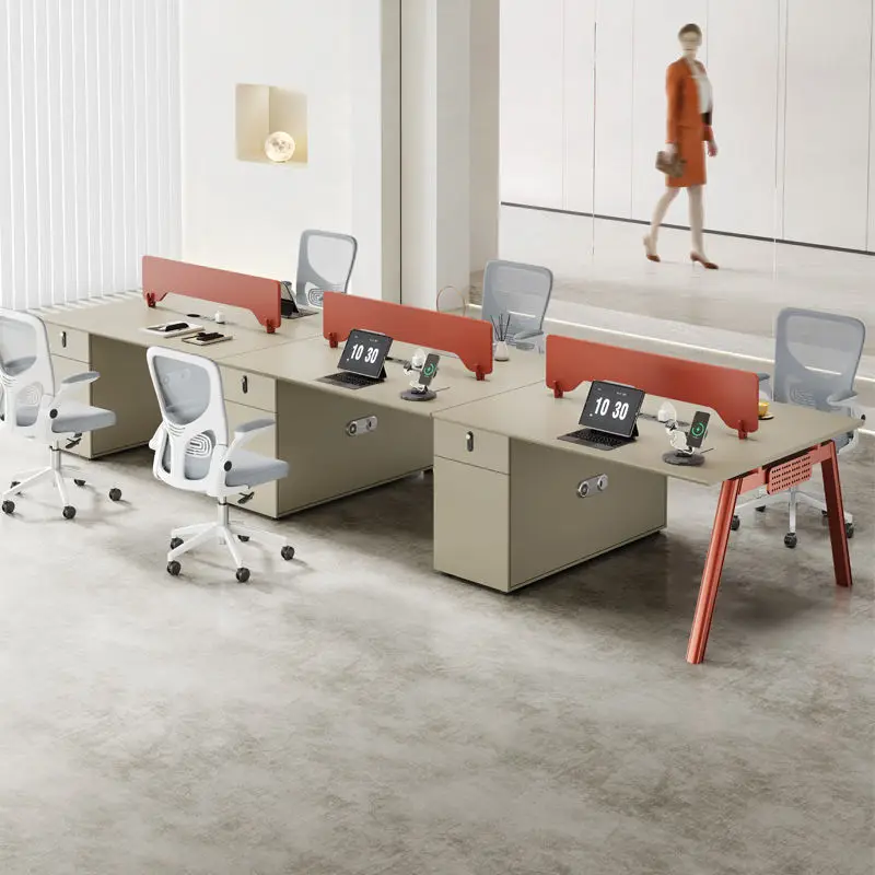 Office desk office staff desk simple modern screen station locker partition employee computer desk — image 3