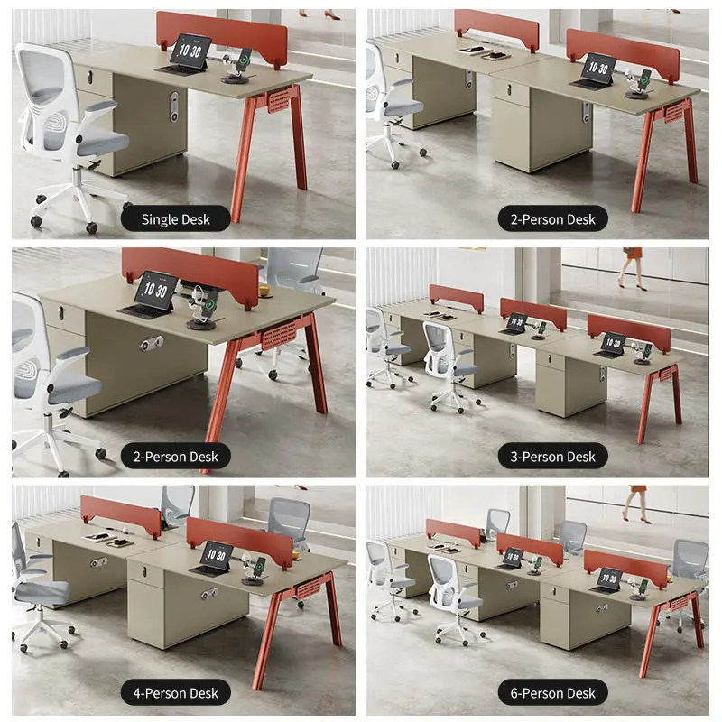 Office desk office staff desk simple modern screen station locker partition employee computer desk — image 4