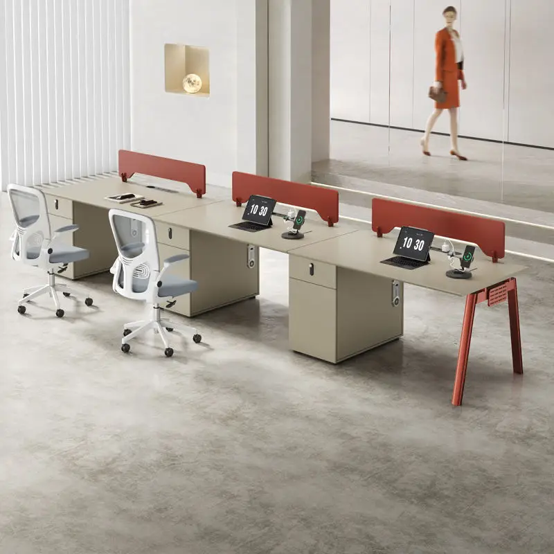 Office desk office staff desk simple modern screen station locker partition employee computer desk — image 6